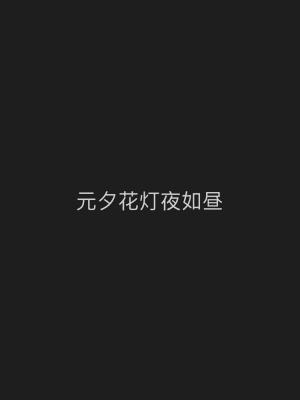 元夕花灯夜如昼